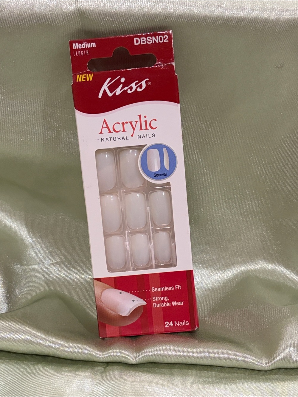Kiss Acrylic Natural Press-On Nails in White
